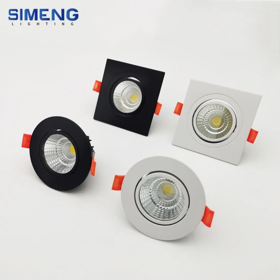 55 mm Ausschnitt, intelligentes Badezimmer, Schlafzimmer, quadratisch, rund, LED-Innenbereich, kommerzielle Beleuchtung, Einbau-Downlight, Deckeneinbau-COB-Strahler, Spot-Down-Licht